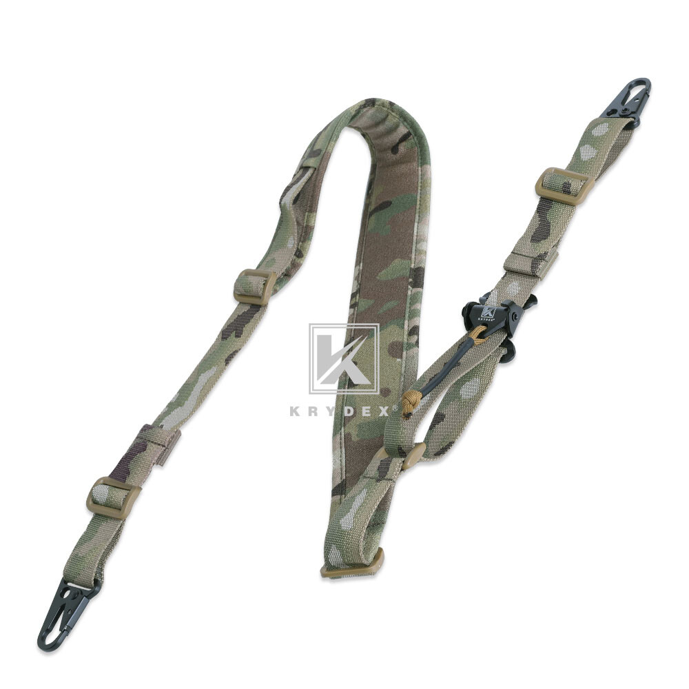 KRYDEX Modular Sling 2/1 Point Padded Tactical Shooting Sling Durable Multicam
