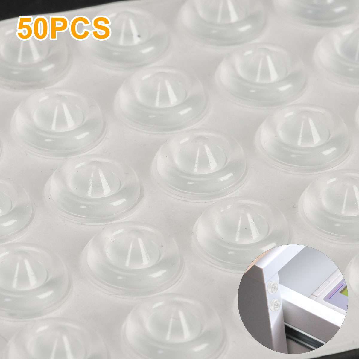 100-300Pcs Drawer Rubber Bumpers Pads Clear Cabinet Door Dots Self Adhesive Feet