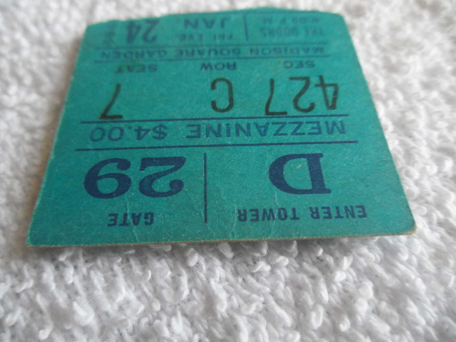 THE DOORS Original__1969__CONCERT TICKET STUB__Madison Square Garden__EX