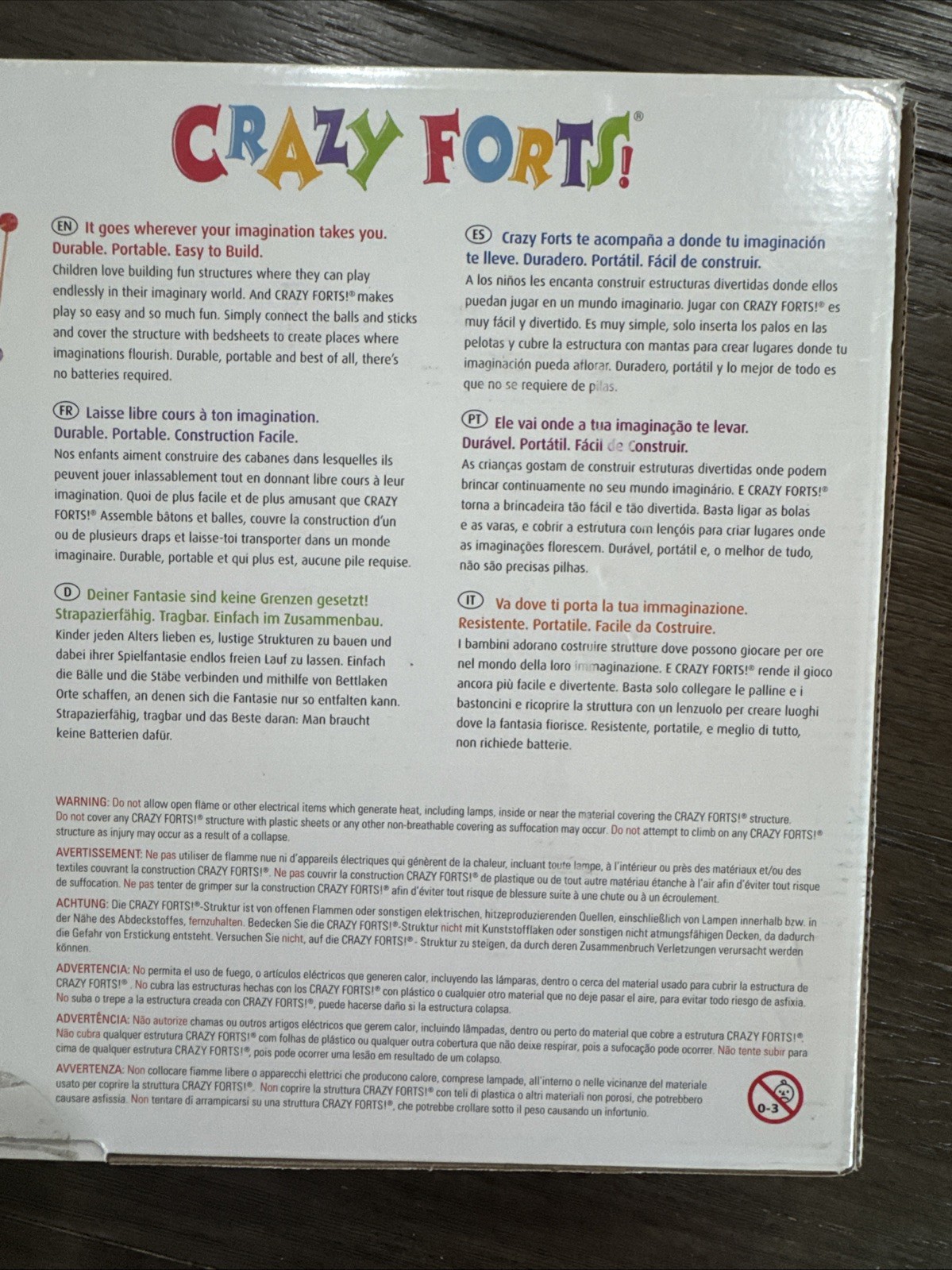 Everest Toys: Crazy Forts! Multi Color, 69pc, Indoor & Outdoor NEW OPEN BOX