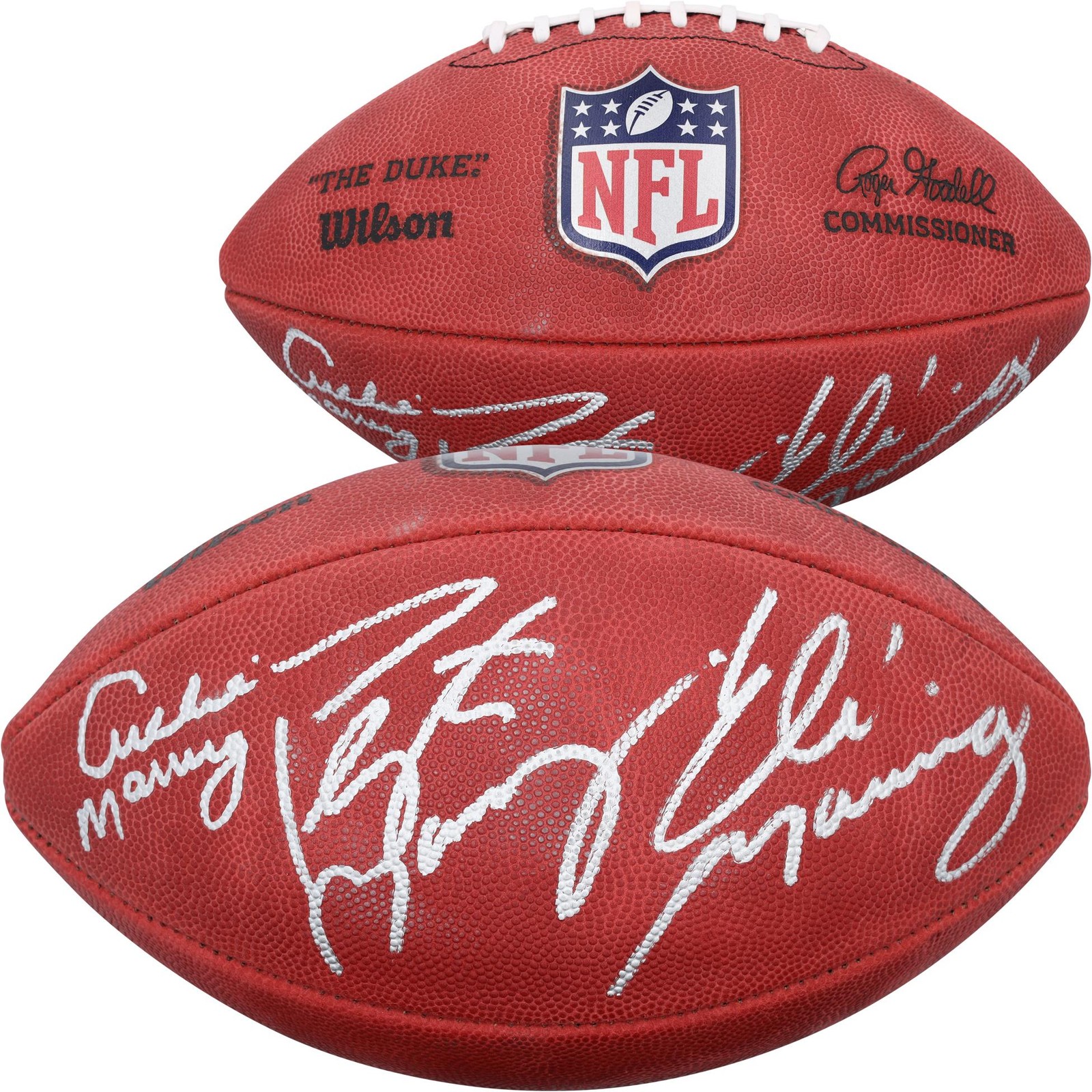Archie, Peyton, and Eli Manning Autographed Duke Full Color Football