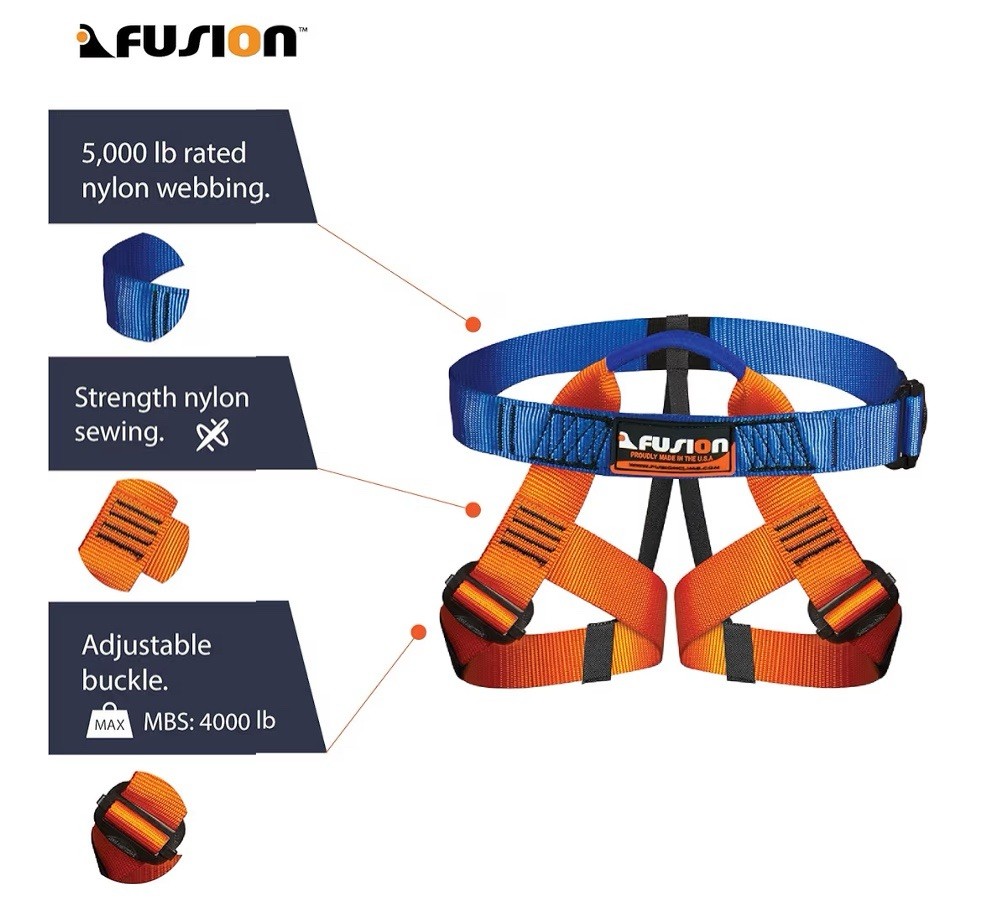 FUSION Climbing Half Body Harness - Size Small Model KH-103 YOUTH *NEW
