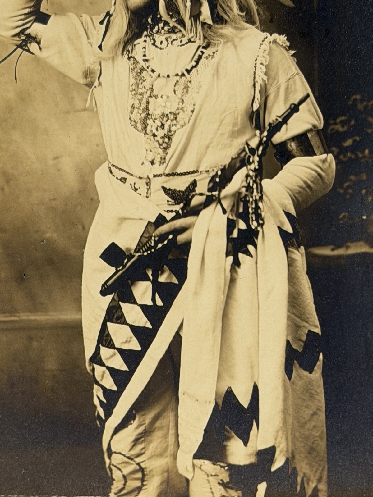 Antique Native American Indian Cabinet Card Photograph of A Chief; 1880s - 1900s