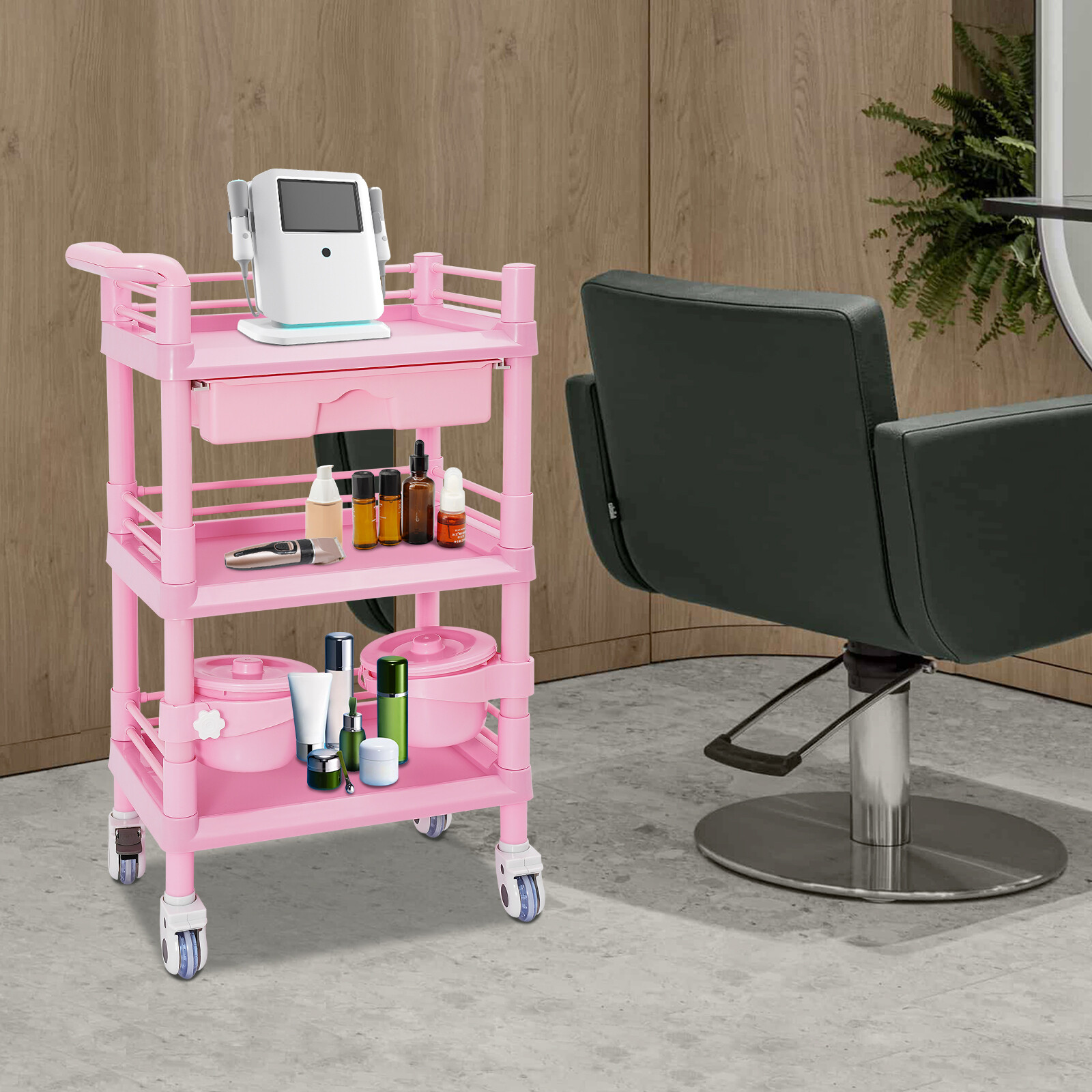 80kg/176.37lbs Movable Salon Storage Cart Beauty Organizer Mobile Storage Cart