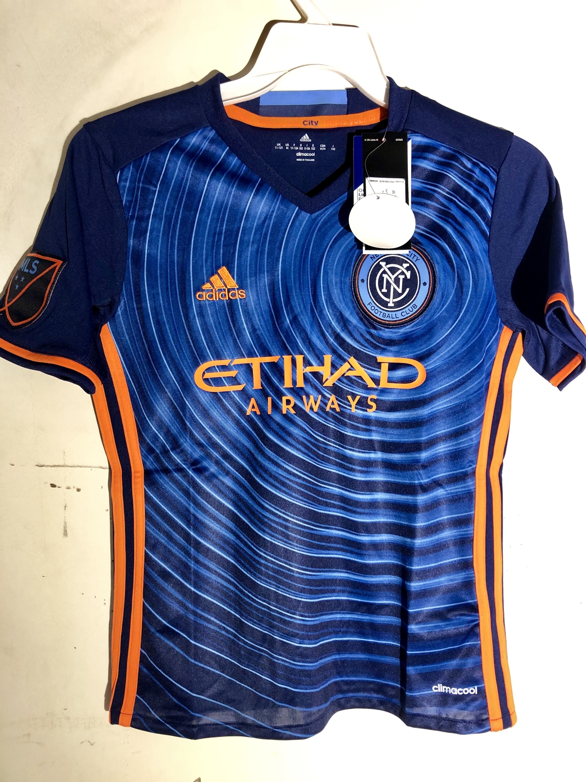 Adidas Youth MLS Jersey New York City FC Team Blue sz M