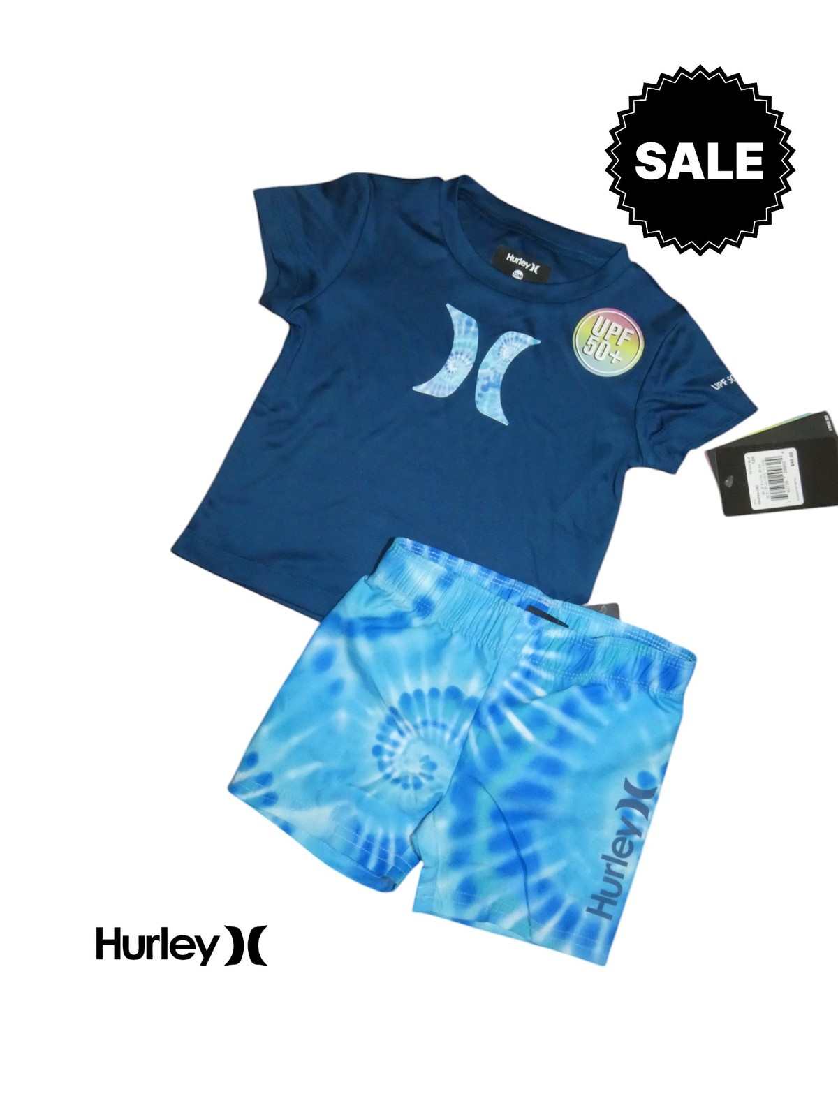 Hurley Baby Boys Swim Shorts Rash Guard Shirt UPF 50+ Toddler 12M NWT