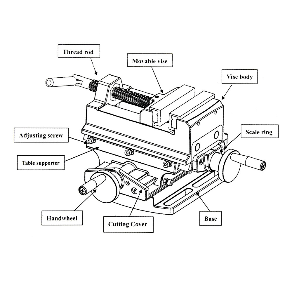 3-inch Cross-Sliding Vise with Compound Slide for Mill and Drill Press