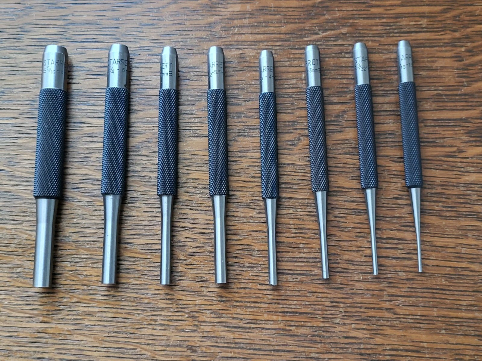 Starrett No. S 565 Drive Pin Punches Set (8) w/Pouch Machinist Tools USA