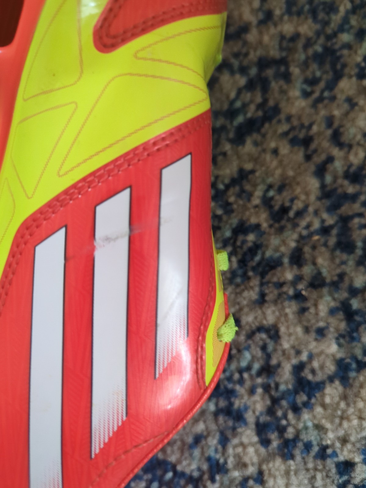 Adidas F50 Adizero HG US 7.5 Outdoor Soccer Cleats V24790 Orange And Yellow Nice