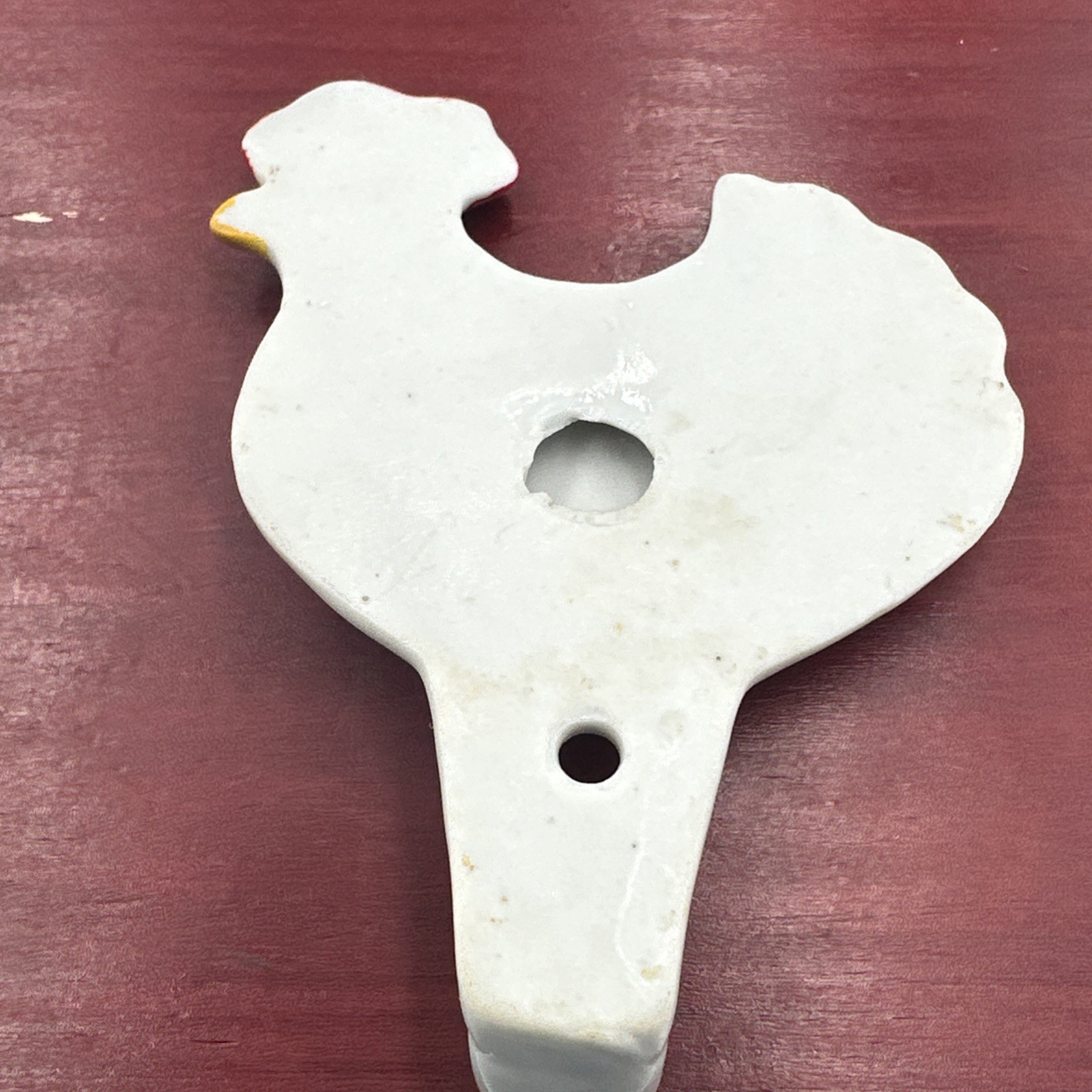 VINTAGE Takahashi Chicken Porcelain Wall Hook Key Towel Hanger Farmhouse