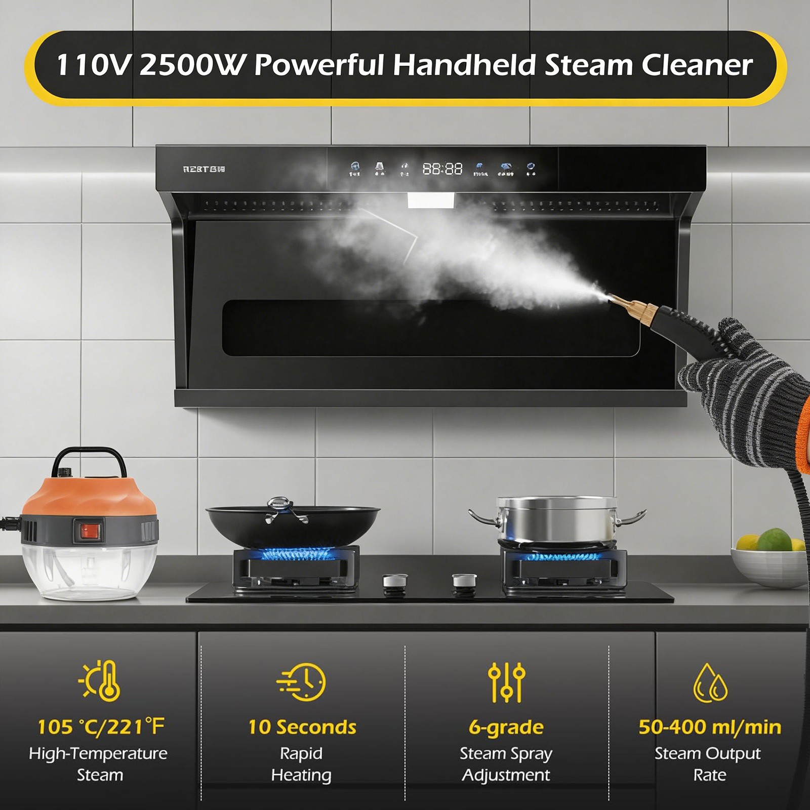 3800W High Pressure Steam Cleaner Household Car Steam Cleaner Cleaning Machine