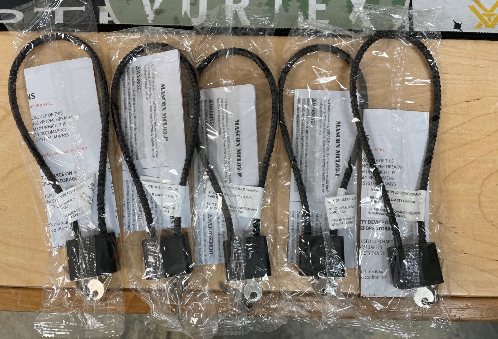 5 Pack Gun Cable Locks With Keys