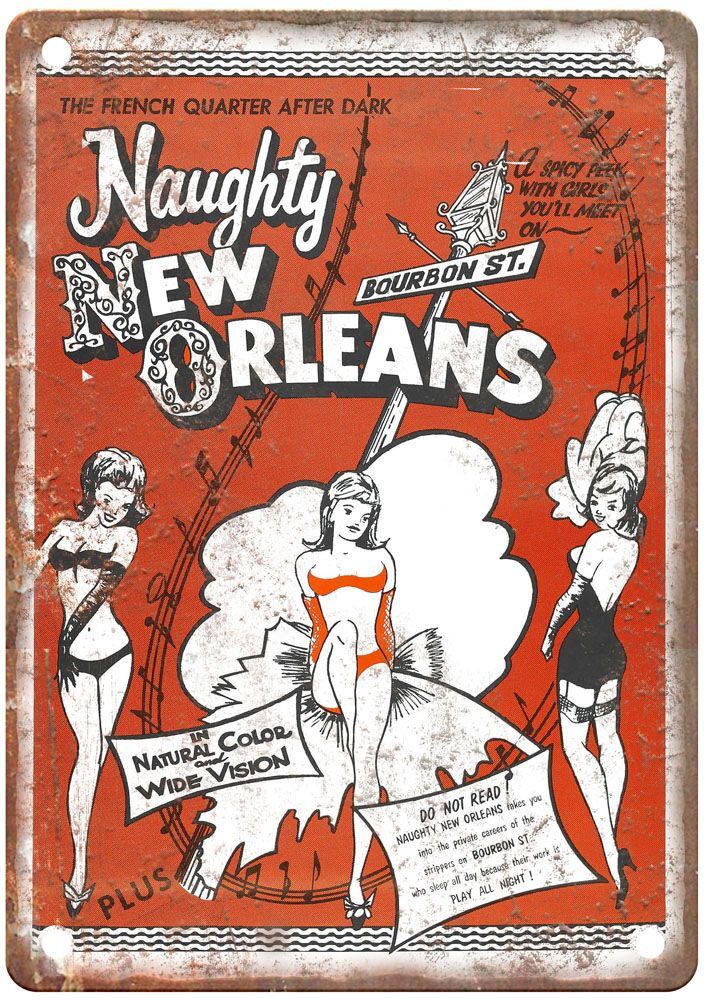 Naughty New Orleans Vintage Movie Poster Old Retro Look Metal Sign MP3134