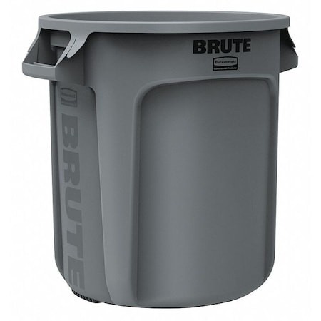 Rubbermaid Commercial Fg261000gray 10 Gal Round Trash Can, Gray, 15 5/8 In Dia,