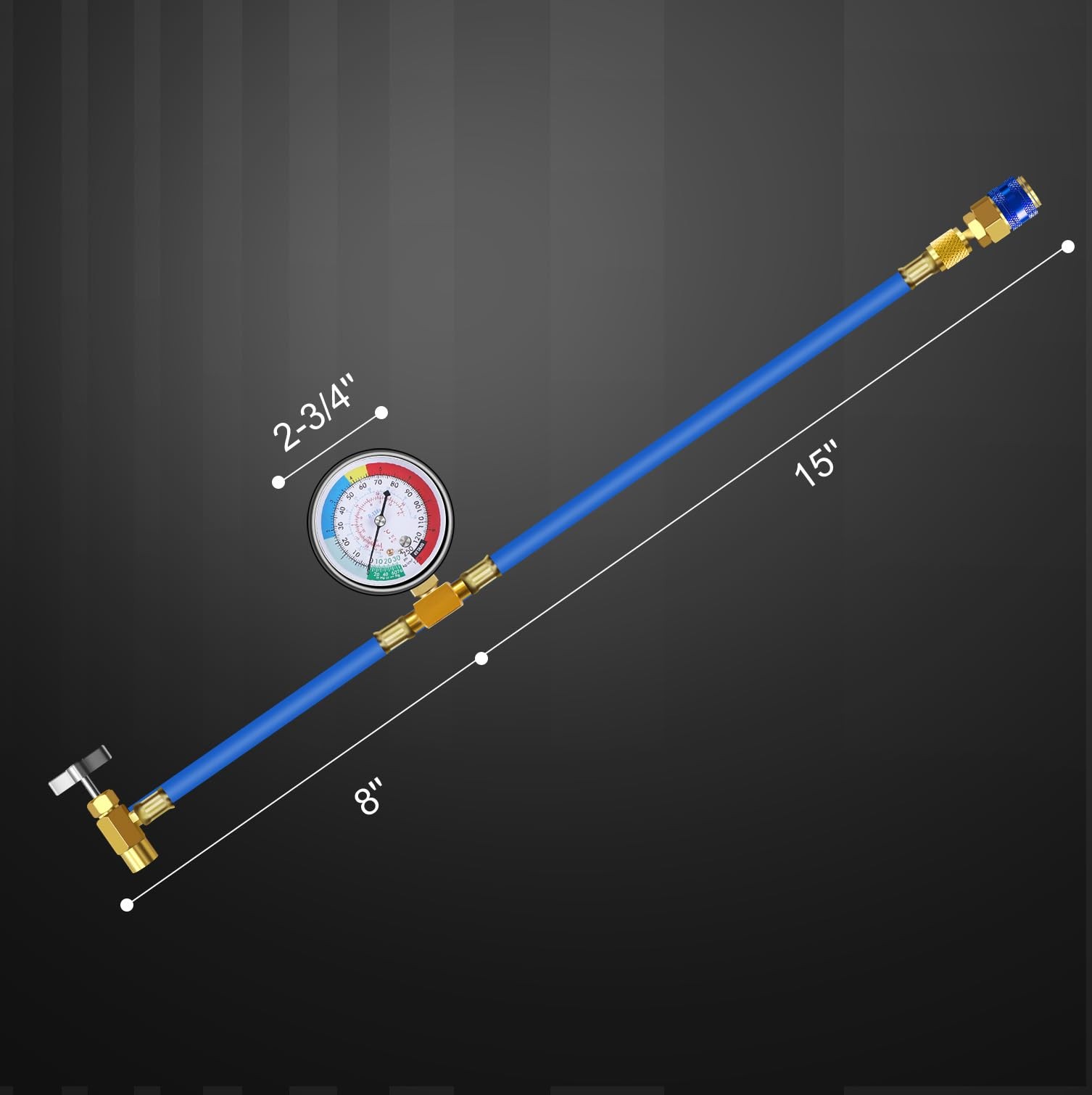 AC Charge Hose with Gauge for R134A Car HVAC Refrigerant Low Pressure Kit