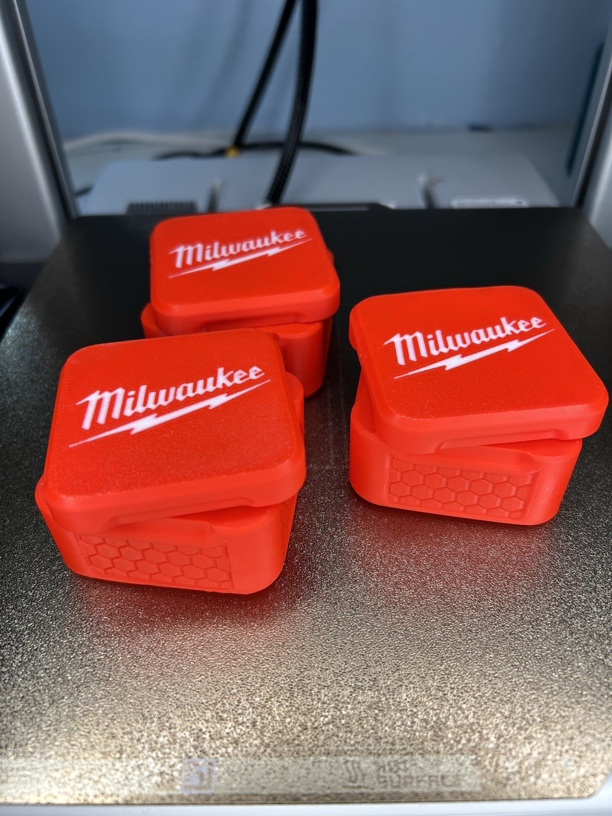 Milwaukee Locking Square Container Set 3 Pack 3D Printed Screw & Parts Storage