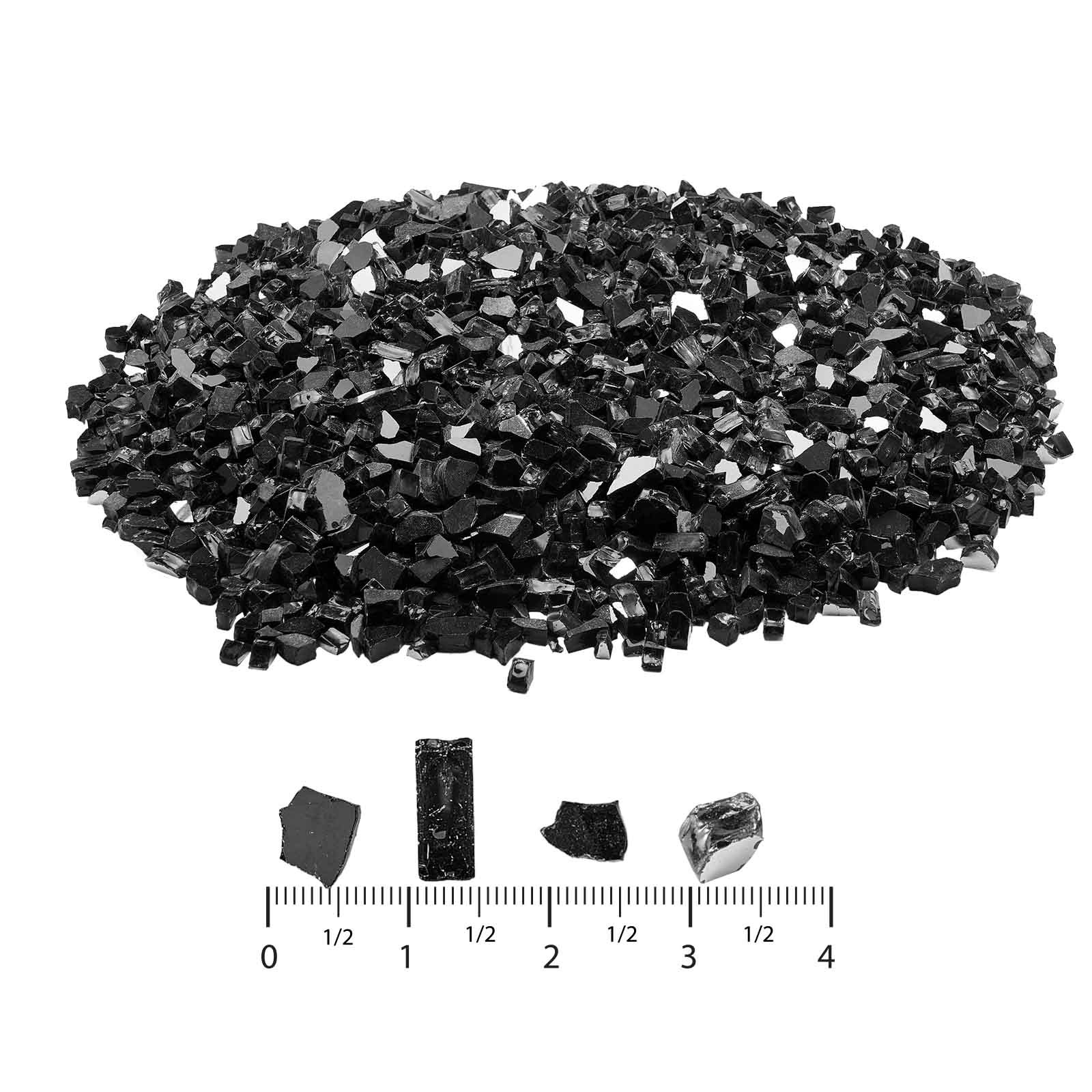 VEVOR 20 LBS Fire Glass 1/2-Inch Fireplace Glass Rocks for Fire Pit Table Black