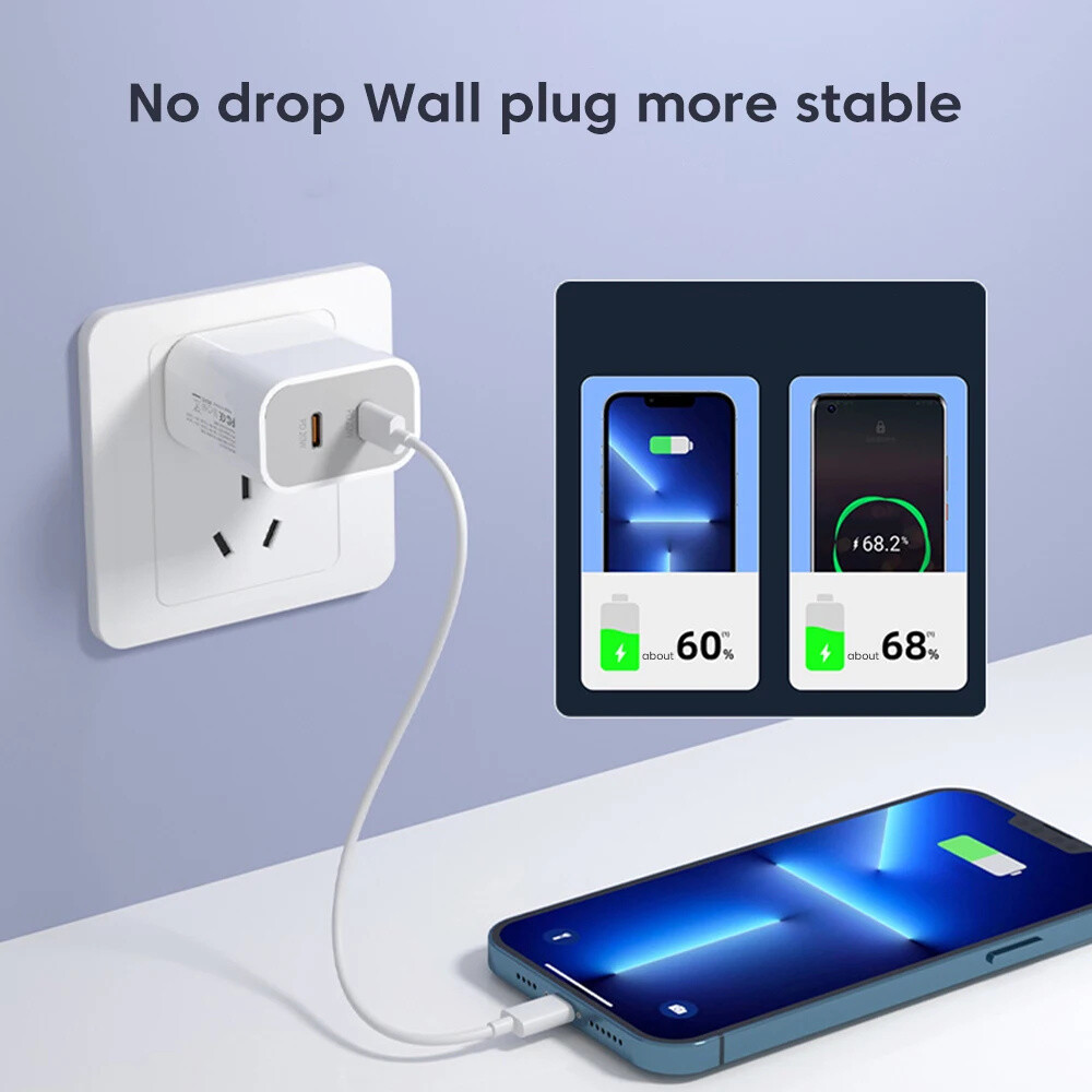 40W USB C Wall Charger Block Type C Fast Charging Cube Brick Box For iPhone Lot