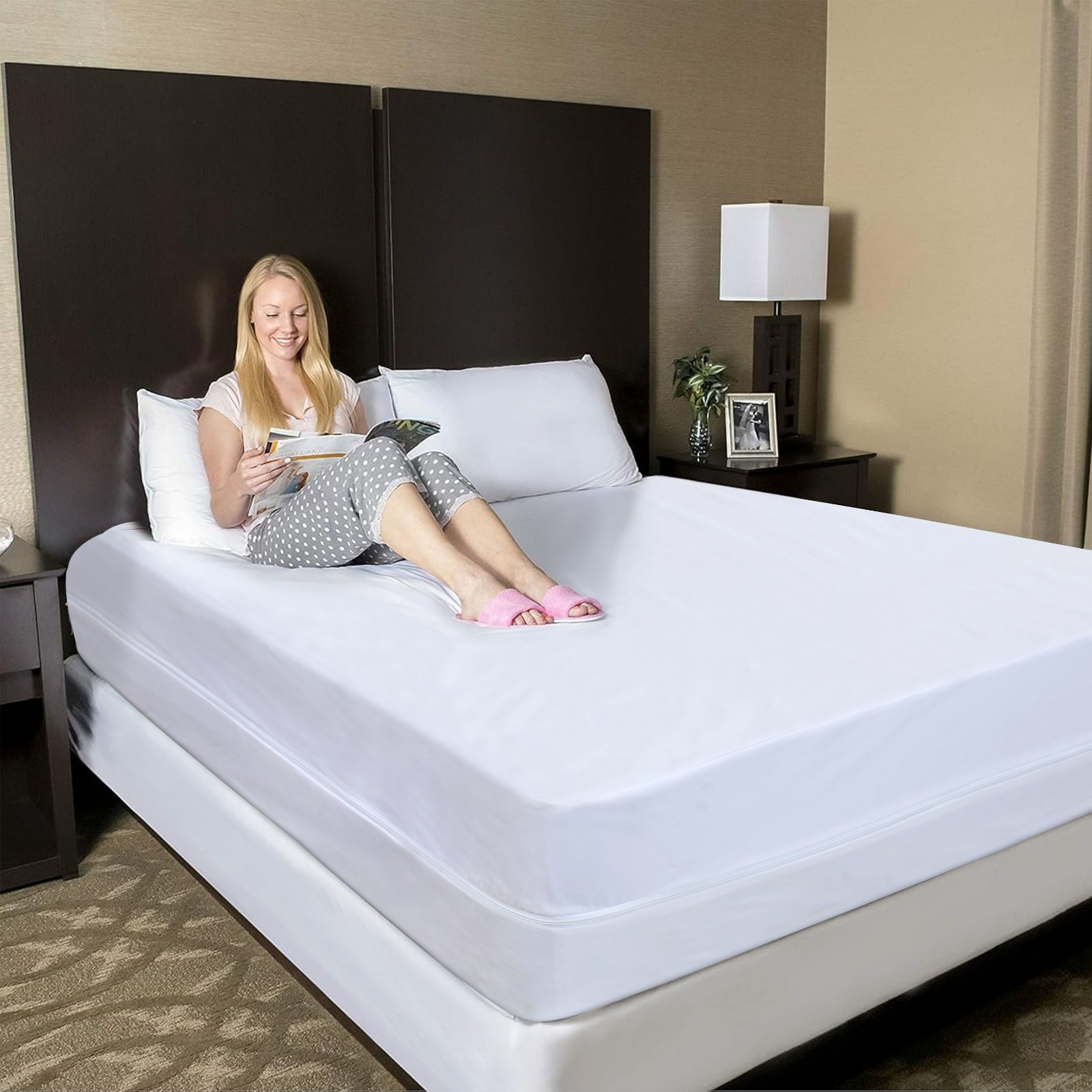 Zippered Mattress Encasement Bed Bug Proof Waterproof Mattress Cover Protector