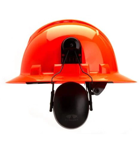 PYRAMEX CMFB6010 Safety Black Cap Mounted Ear Muff NRR-23dB Full Brim Hat NEW