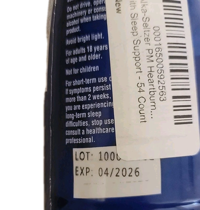 Alka Seltzer PM Gummies Heartburn Relief & Sleep, 54 Ct Each, Exp 04/26
