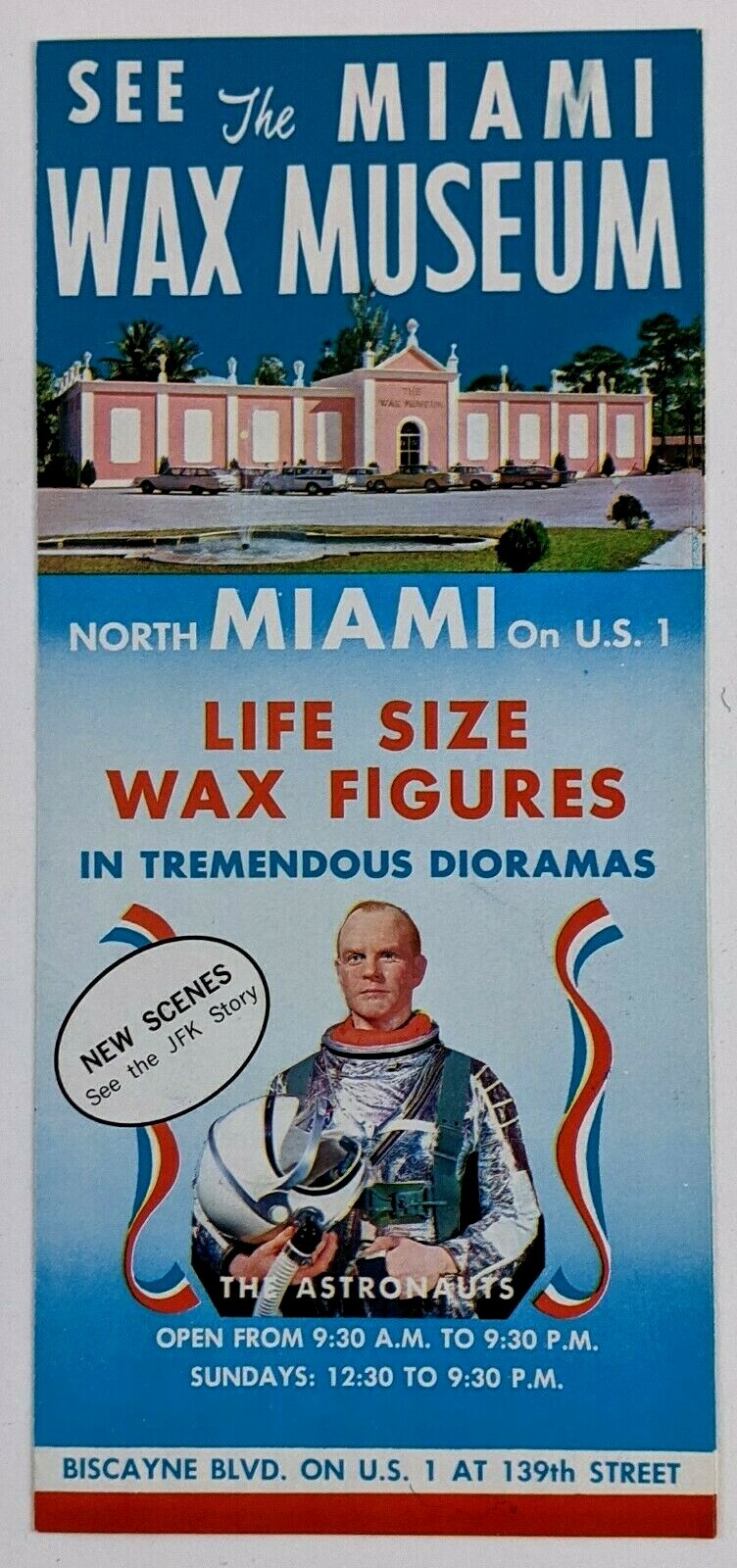 1960s Miami FL Wax Museum Astronauts History Tourist Vintage Travel Brochure
