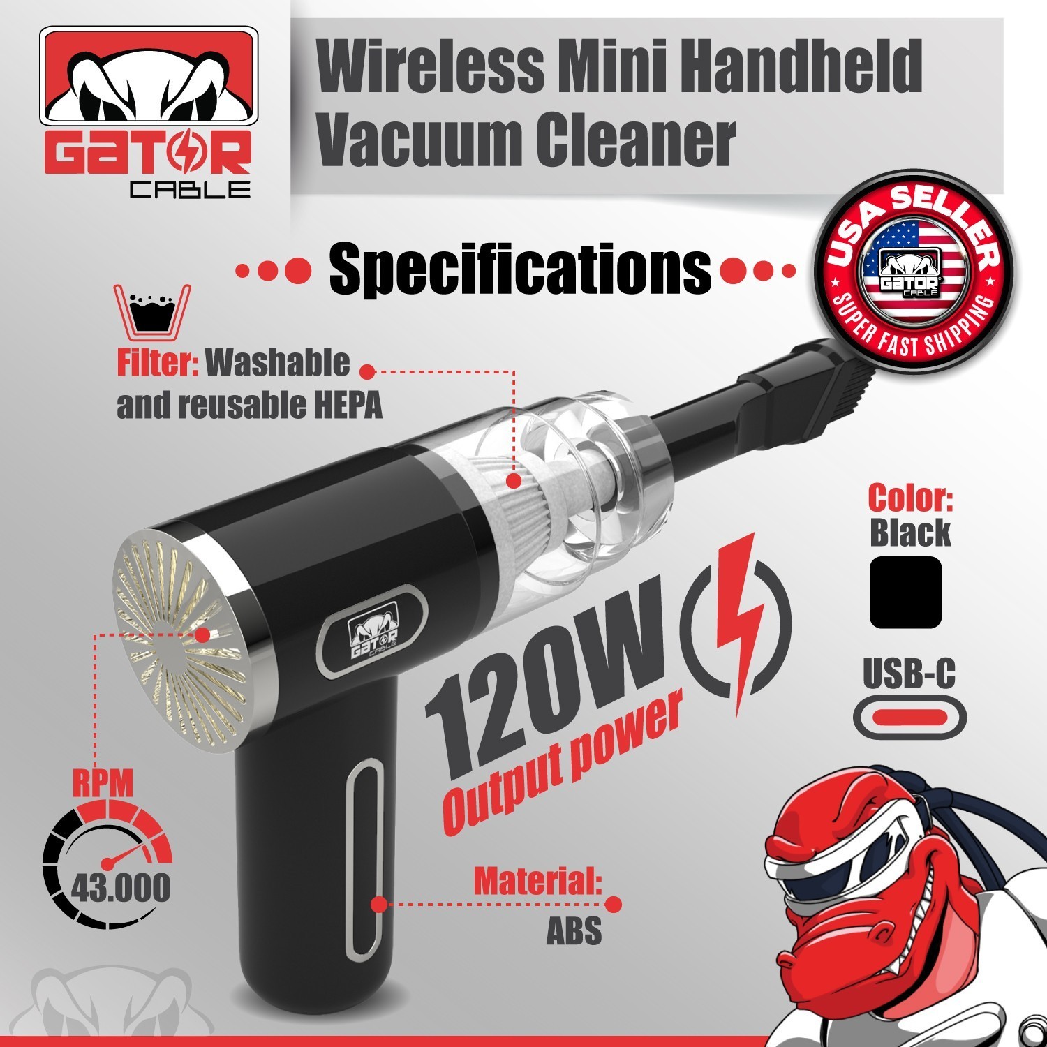 Cordless Handheld Vacuum Cleaner Small Mini Portable Car Auto Home Wireless 120W