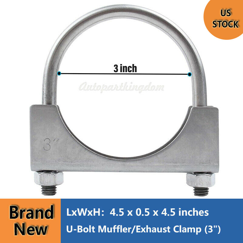 304 Stainless Steel U-Bolt Muffler/Exhaust Clamp 3inch