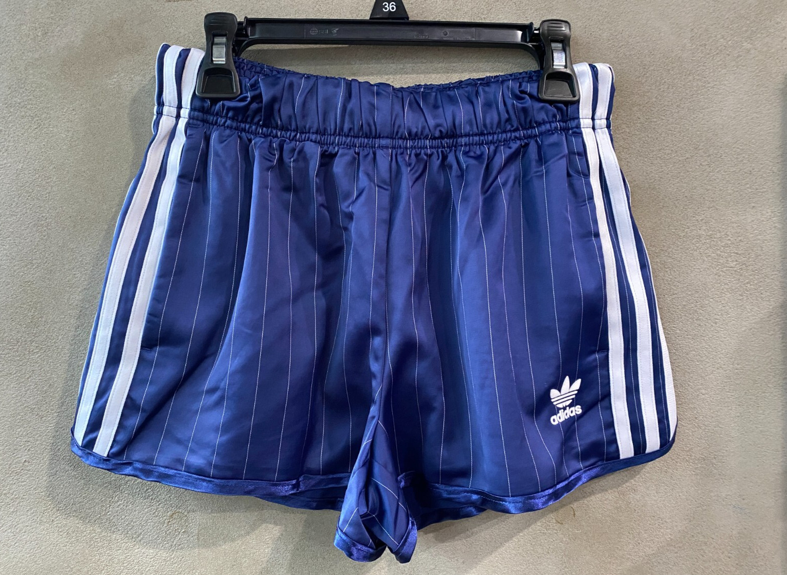 adidas Originals Pinstripe Satin Shorts Women's Lifestyle Pants AsiaFit KC4235