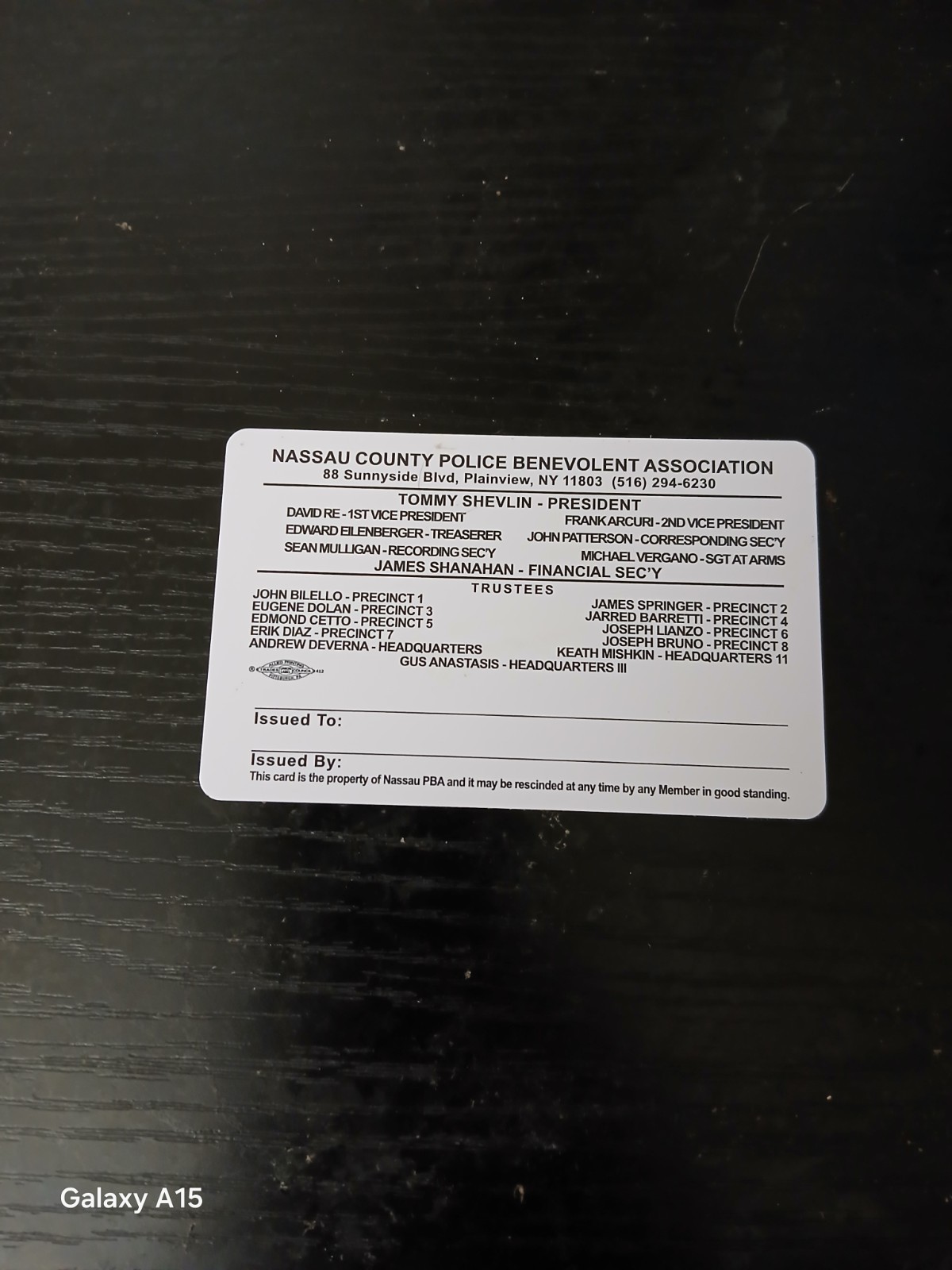 New York Nassau County Card Twenty Twenty Six. Not PBA. Genuine Mint...