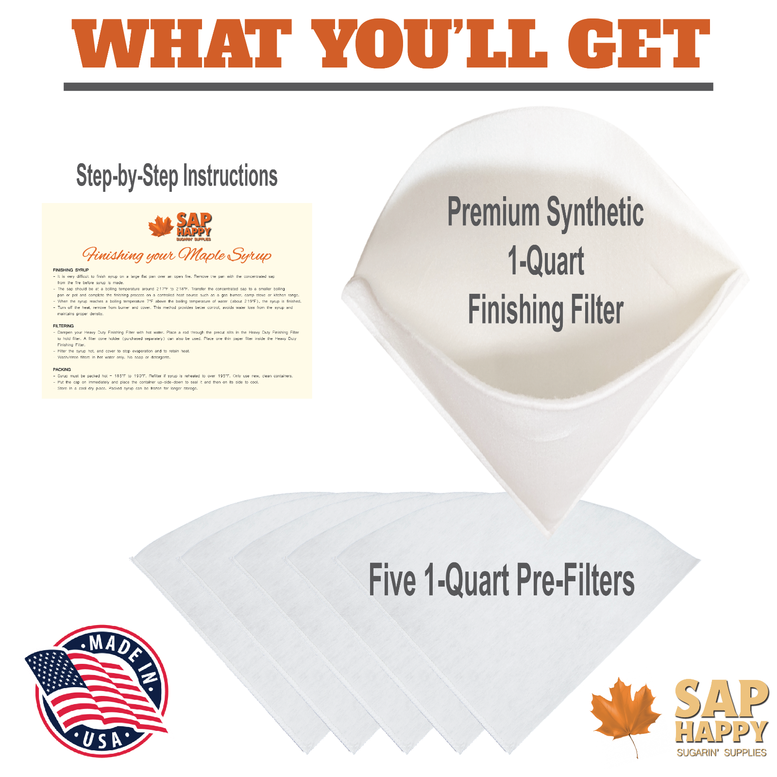 Heavy Duty 1 Quart Maple Syrup Filter Kit - REUSABLE