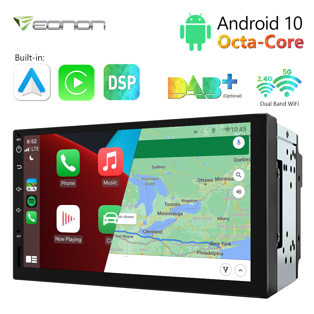 Eonon 7" IPS 2 Din Car Stereo Radio Android 10 8-Core GPS Sat Nav CarPlay No DVD