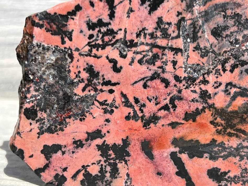 Old Stock - Dendritic Rhodonite - Mexico 4.5"x3.5" Lapidary Rough Slab Cabbing