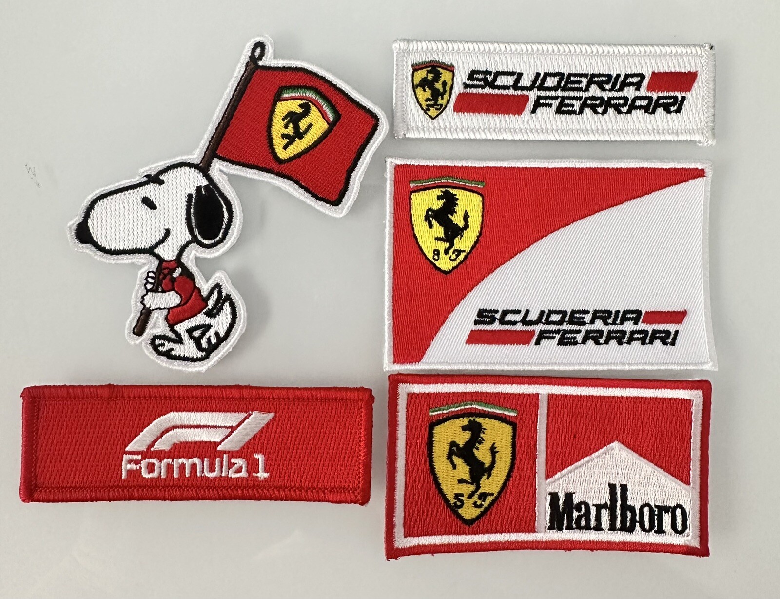 SCUDERIA FERRARI 5 Pack F1 RACING  Ferrari Red Iron-on PATCH 3” H X 3” L