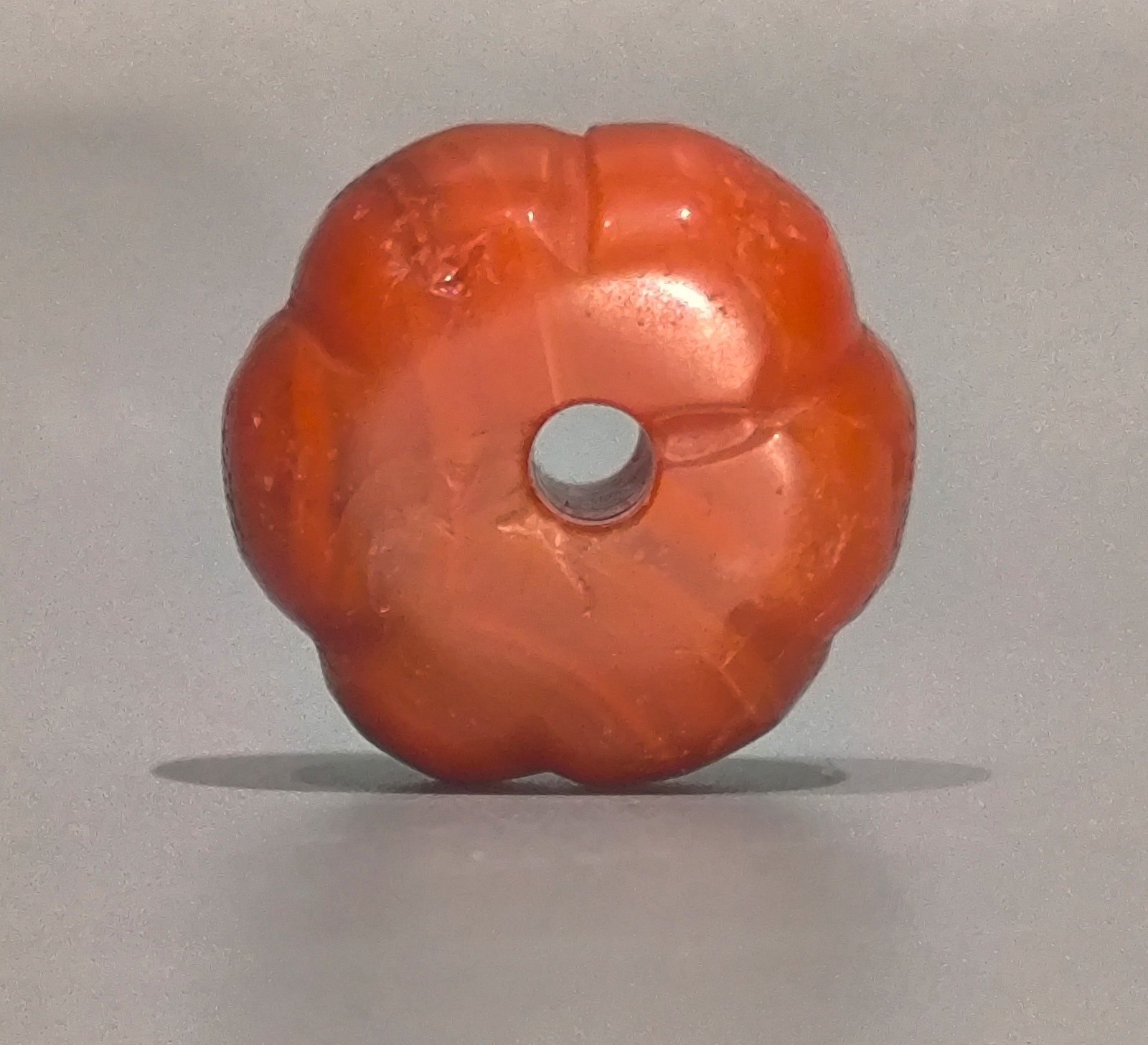 Tibet Vintage Old Noble Buddhist Jewelry Gem Nanhong Red Agage Melon Bead Amulet