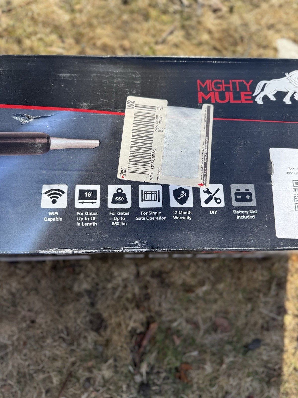 NEW - MIGHTY MULE MM371W SMART AUTOMATIC SINGLE GATE OPENER