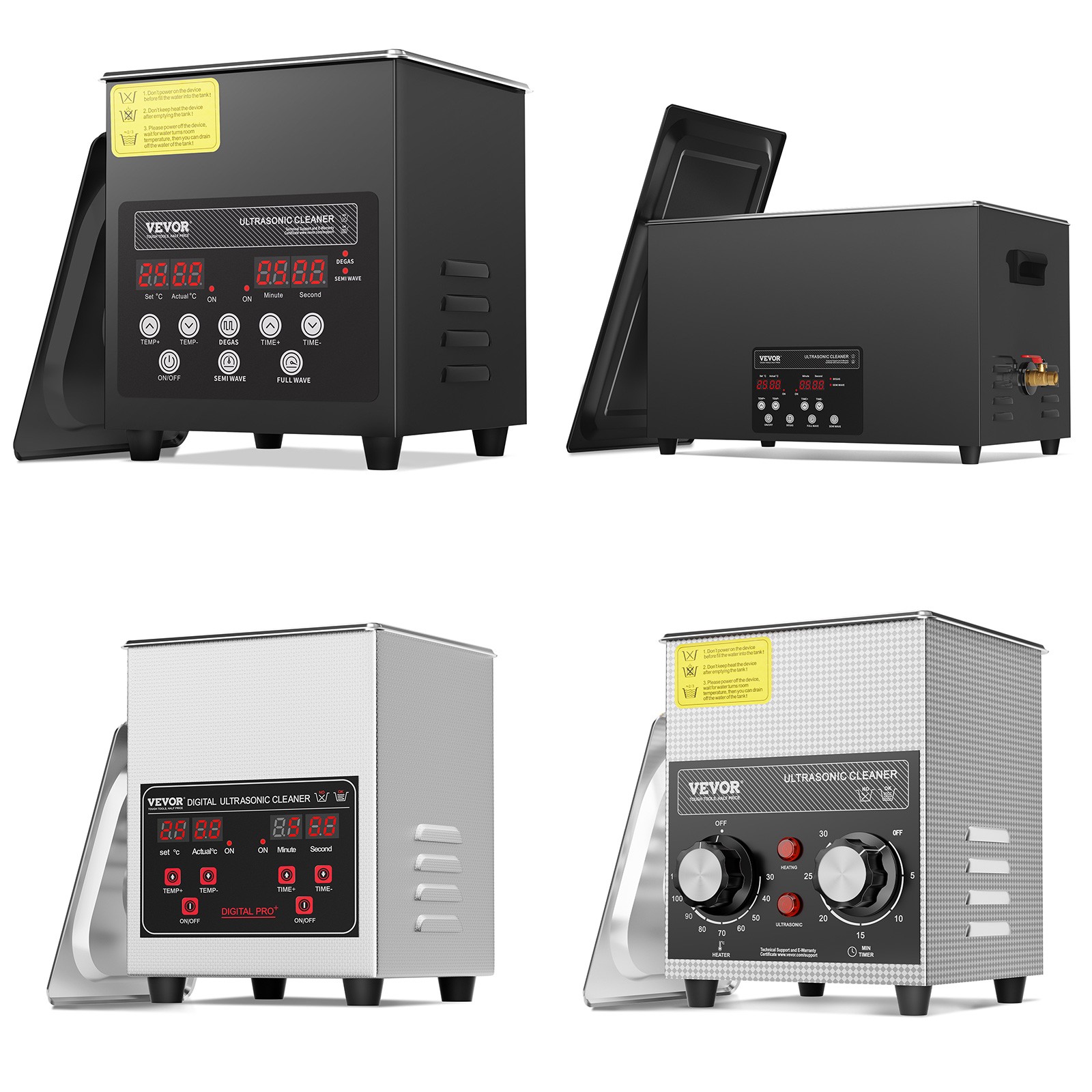 VEVOR 1.3-50L Ultrasonic Cleaner Cleaning Machine Basket Heater Timer 60-600W