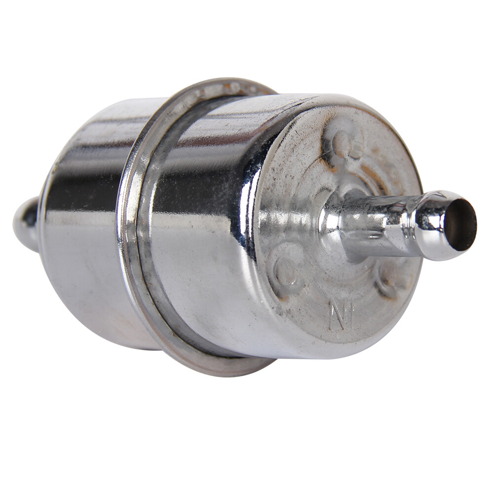 9746 Fuel Filter Chrome Canister For 3/8" Hose Carburetor Inline Gas Filter