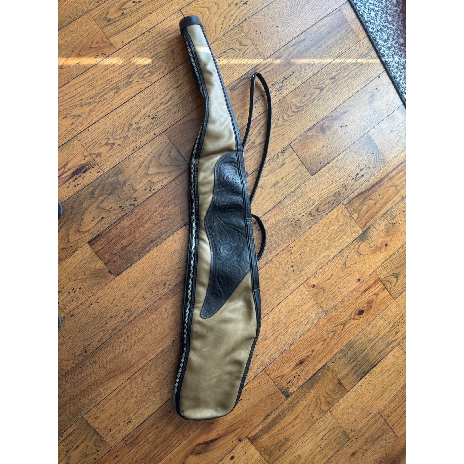 Vintage Western Tooled Leather Long Gun Rifle Shotgun Case Bag Western Style