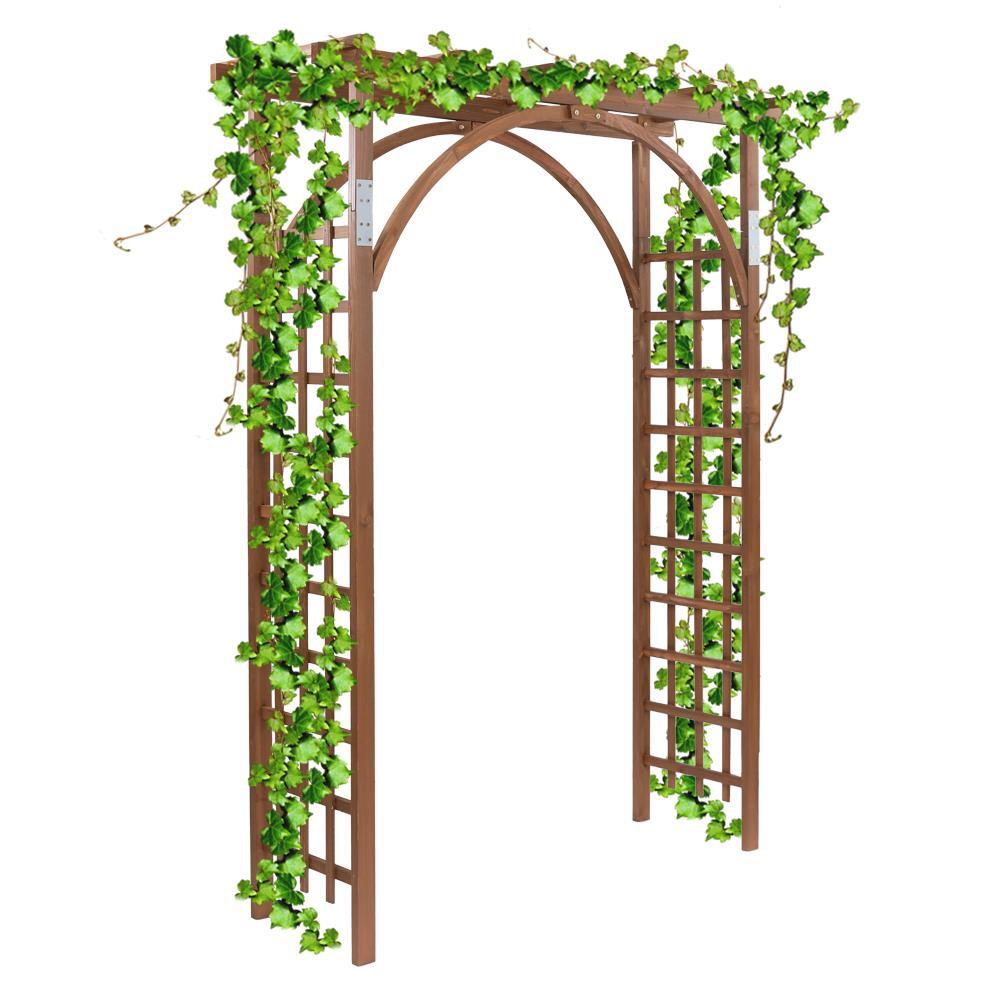 Wooden Garden Arch Trellis Pergola Arbor Over 8FT High Patio Plant Outdoor
