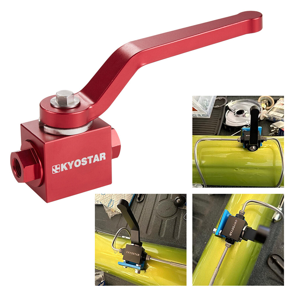 New Brake Line Lock Shut Off Valve Aluminium 1/8" NPT Billet Automotive Red US