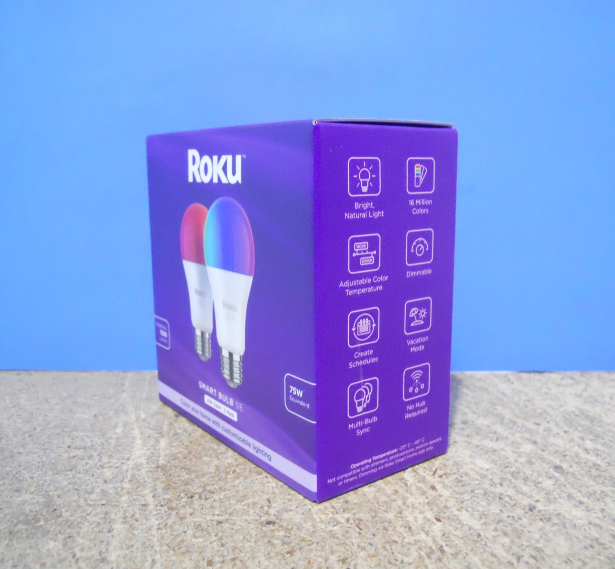 Roku Smart Home Smart Bulb SE (Color) 2-Pack with 16 Million Color Options 12 W