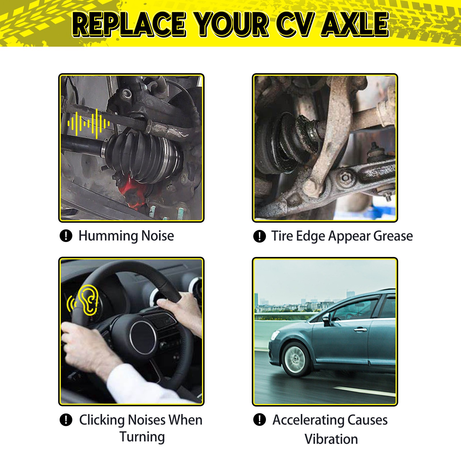 Pair Front CV Axle Shaft for Chevrolet Equinox GMC Terrain L4 2.4L 2010-2017