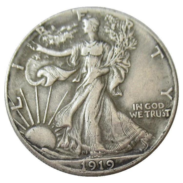 Bulk Lot of 4 1919-1929-S Half Dollar Walking Statue of Liberty Silver Coin