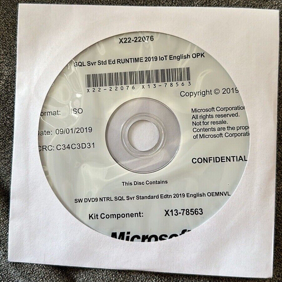 Microsoft SQL Server 2019 Enterprise Unlimited Core License unlimited User CALs