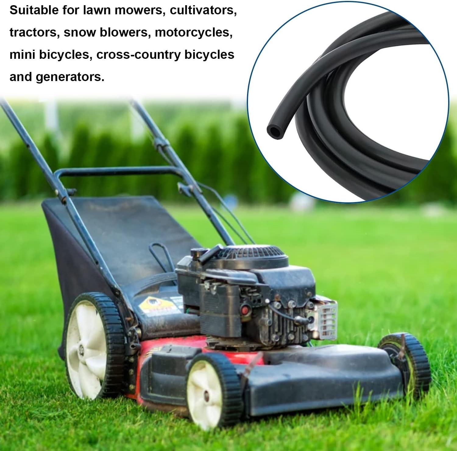 1/4 Inch ID Fuel Line Hose 10Ft + 20 Hose Clamps for Small Gas Engines-Free Ship