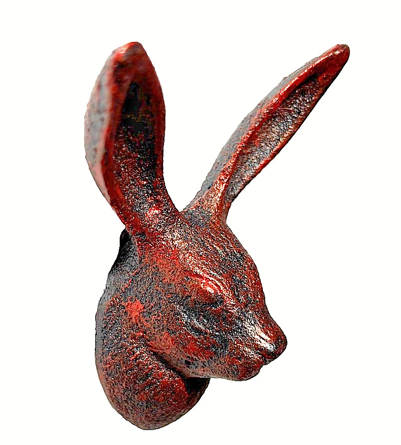 Rabbit Wall Hook Cast Iron Coat Towel Hanger Keys Rustic Copper 4" H Gift