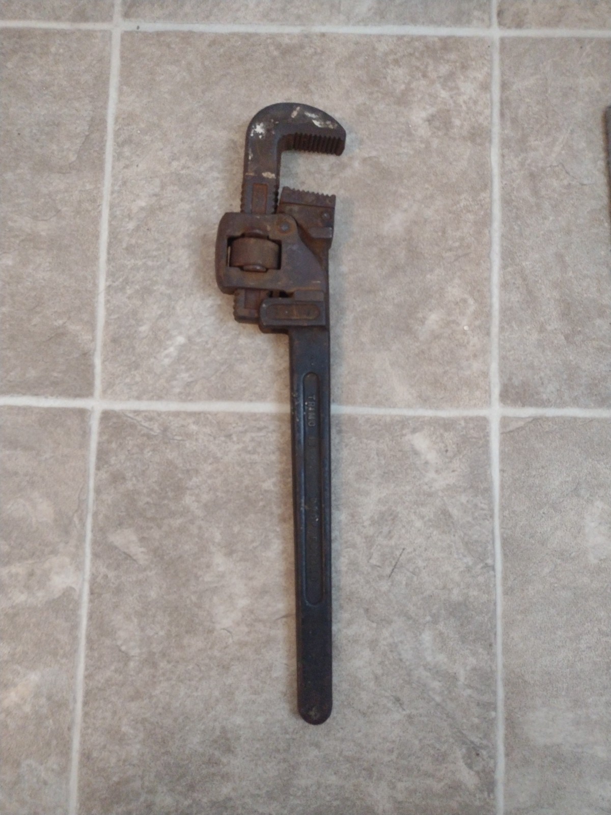 ANTIQUE ORIGINAL Trimont TRIMO-TRADE MARK 18" PIPE  WRENCH