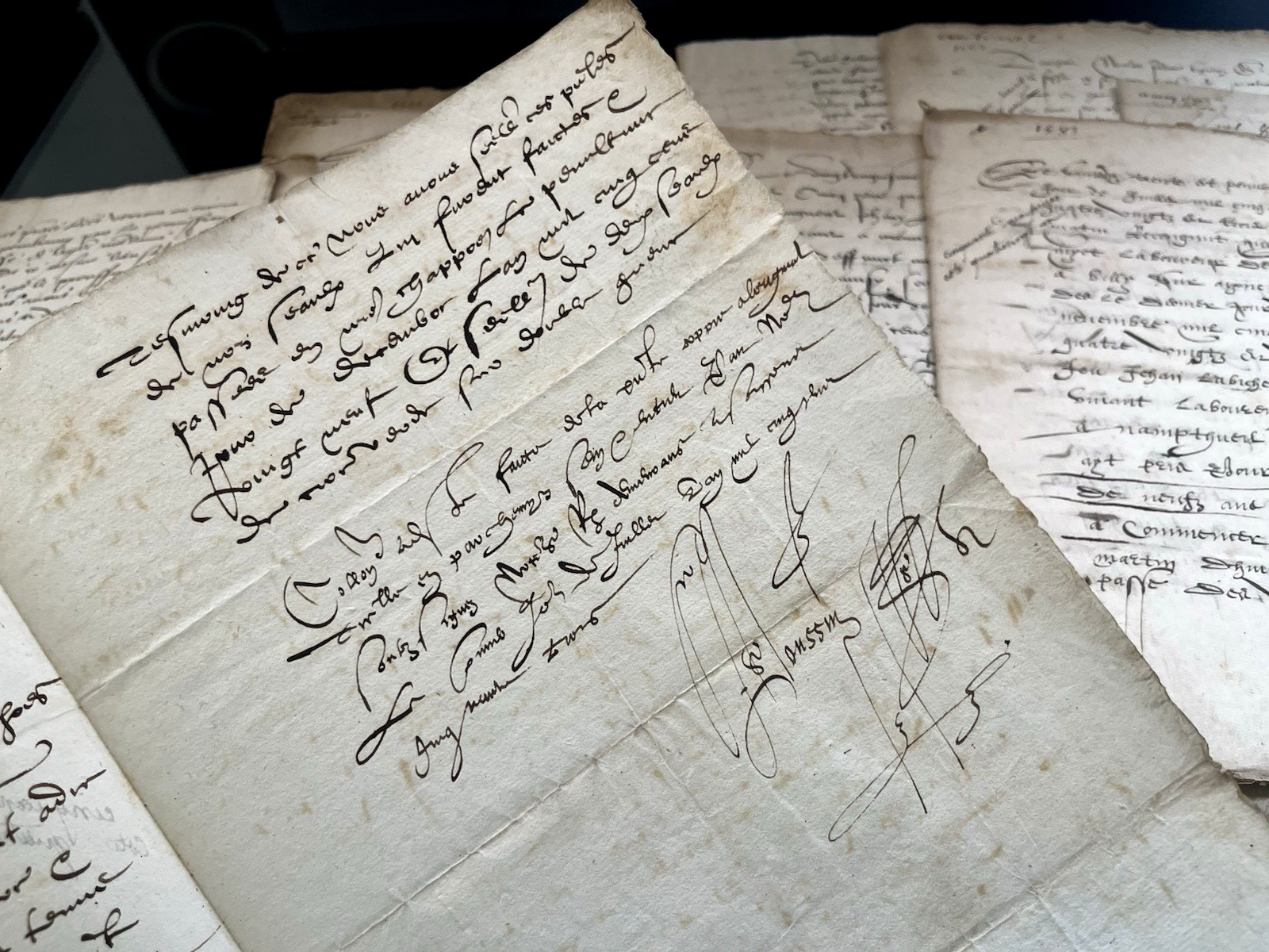 AUTHENTIC RENAISSANCE ERA WATERMARKED PAPER MANUSCRIPT from 1500s