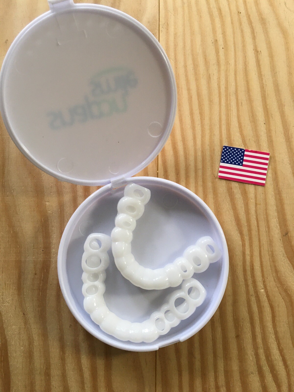 SnapOn Upper Lower False Teeth Dental Veneers Dentures Fake Tooth Cover Set USA